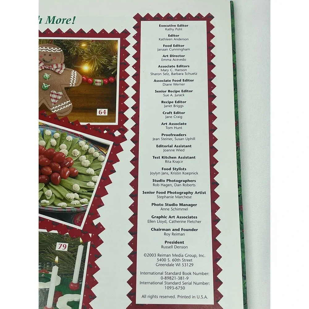 Vintage Country Woman Christmas 2003 HC Book Recipes Crafts Holiday Decor